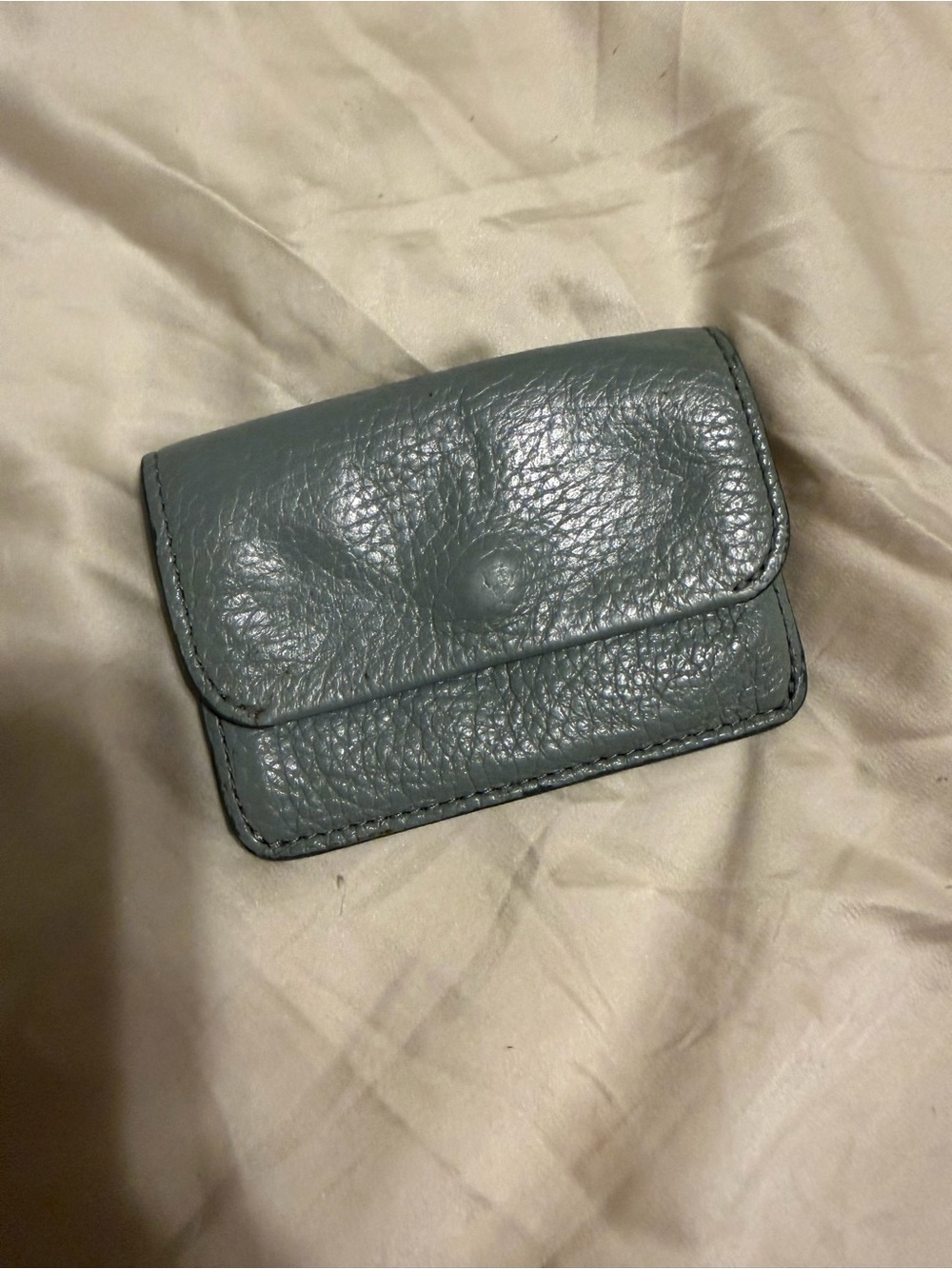 Cuyana Classic Small Flap Wallet in Mint Green